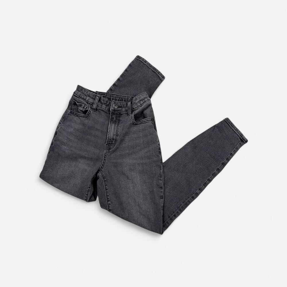 American Eagle soft black mid/high rise skinny jeans the "stretch" style - 2